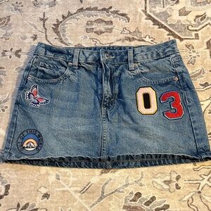 Denim Skirt with Patches wild fable size 6